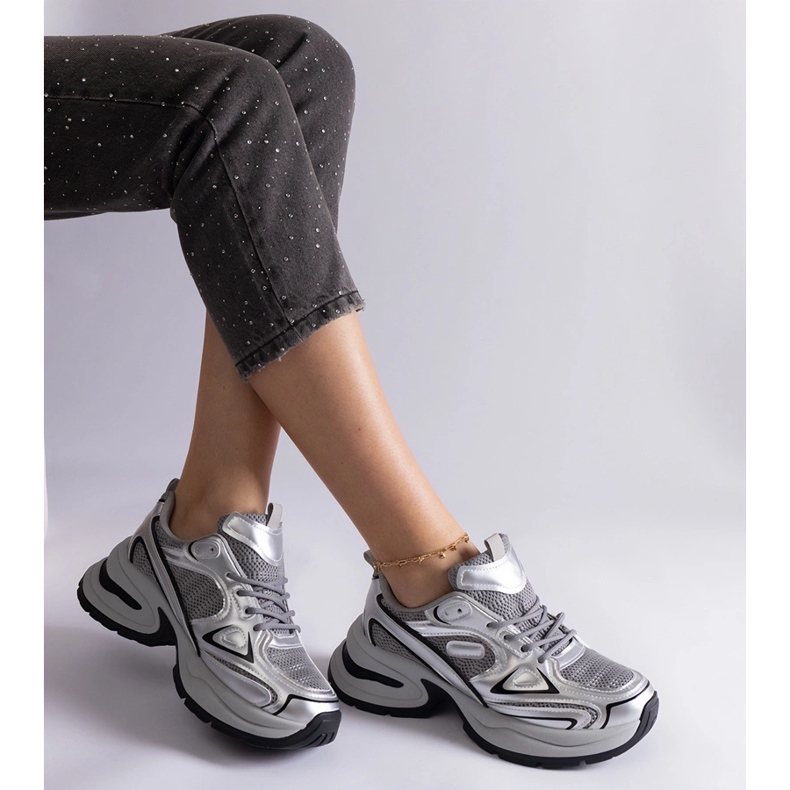 Srebrne tenisice s masivnim potplatom srebro 2