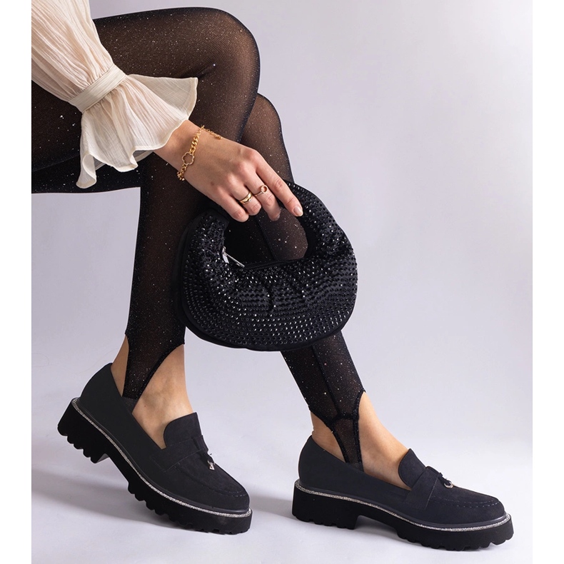 Crni mokasini od antilop kože s ukrasom crna 1