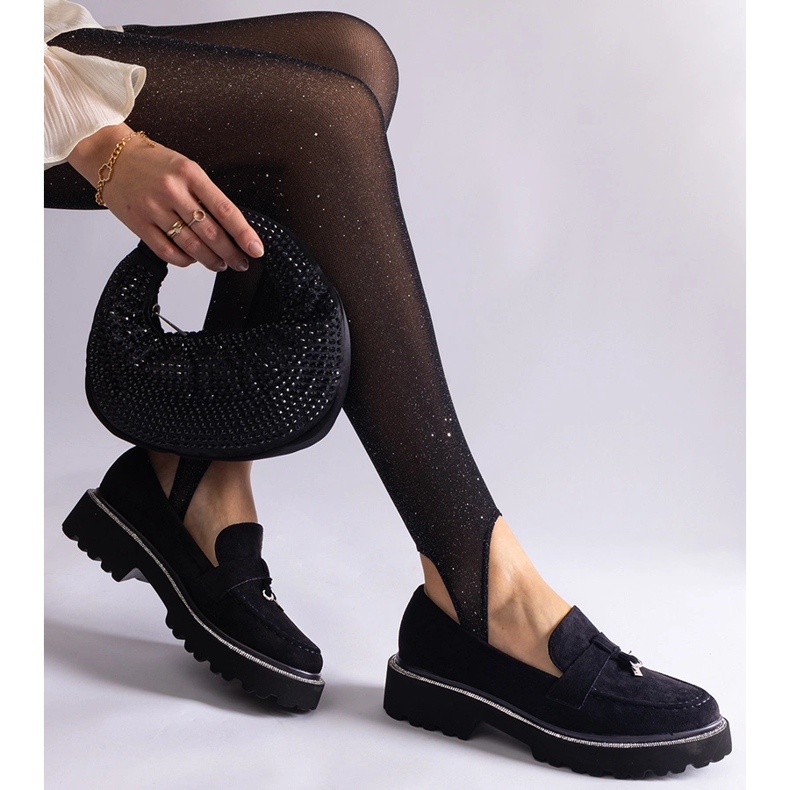 Crni mokasini od antilop kože s ukrasom crna 2