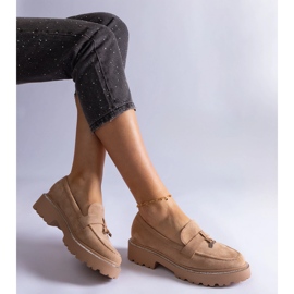 Bež mokasine od eko antilop kože 2