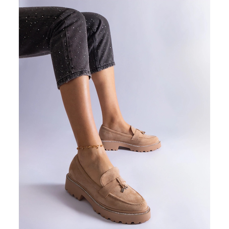 Bež mokasine od eko antilop kože 1