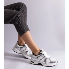 Ženske bijele i srebrne tenisice srebro 2