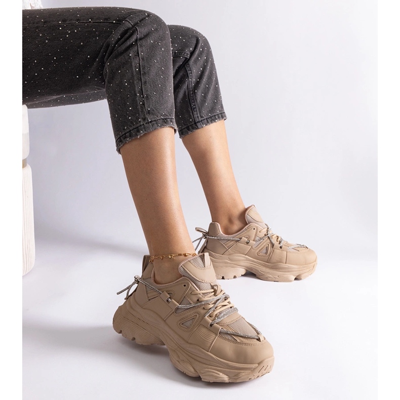 Tamno bež ženske sportske tenisice 1