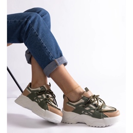 Ženske zelene i bež tenisice 2