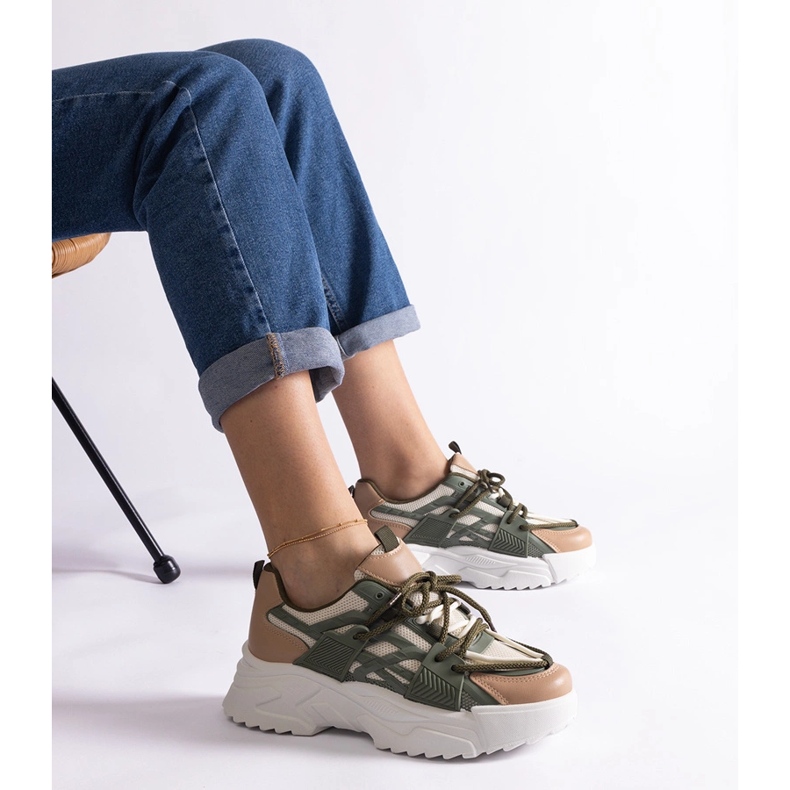 Ženske zelene i bež tenisice 1