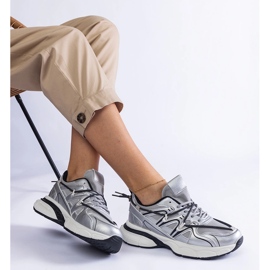 Silver ženske tenisice na ogromnom potplatu srebro 2