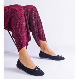 Crne balerine s ukrasnim lukom crno 1