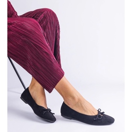 Crne balerine s ukrasnim lukom crna 2