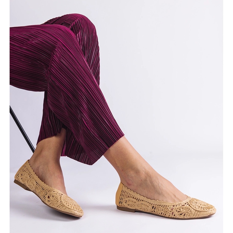 Bež pletenice balerine 2