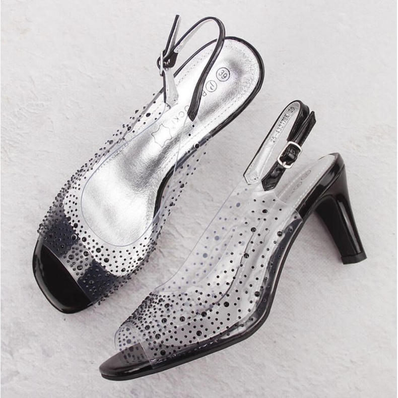 Potocki W WS43317 WOL284A sandale na visoku petu crno 2