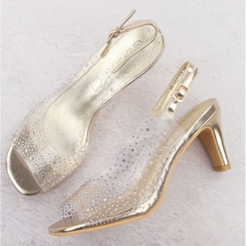 Potocki W WS43317 WOL284B sandale na visoku petu zlatna 2