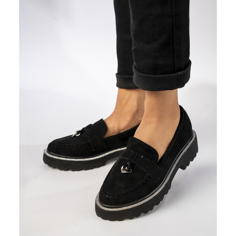 Ženske crne odvjetnike s cirkonima crno 1