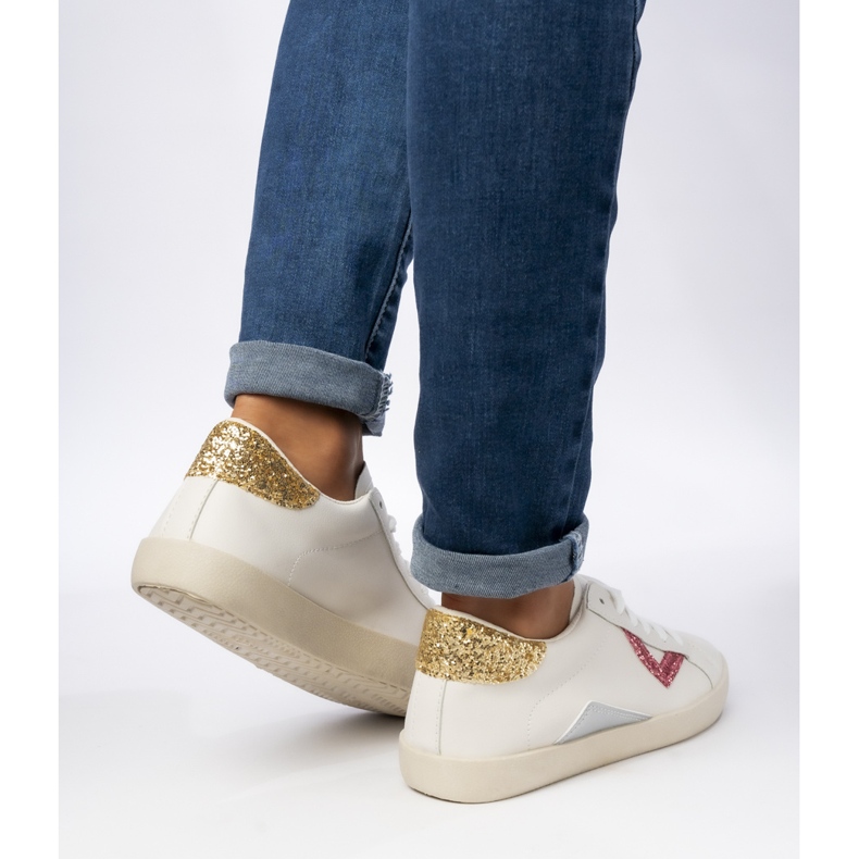 Ženske tenisice brokade breskve breskve bijela 1