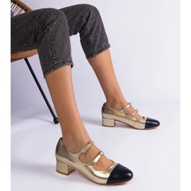 Zlatne pumpe na crni nos zlatna 1