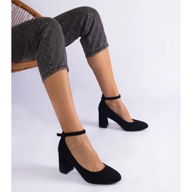 Crne pumpe na stupu eko kože crna 1