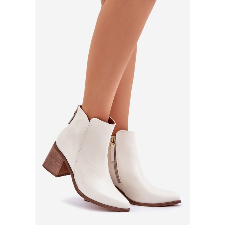 Botovi na post prirodnoj koži Zazoo 3673 White bijela 1