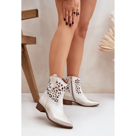 Zazoo 3404 Otvorene čizme s brisanom kožnom kožnom kožom zlatna 2