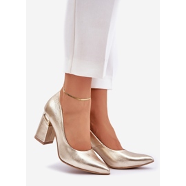 Lewski Shoes Kožne pumpe lewski 3117 zlatni metalik 1