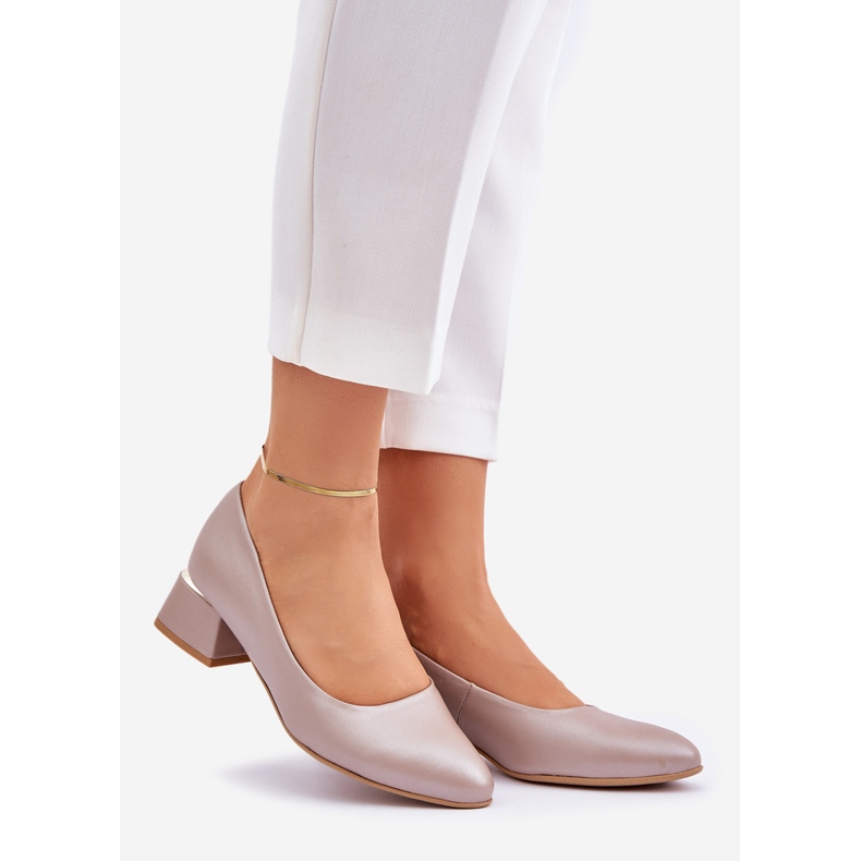 Lewski Shoes Lewski kožne pumpe 3118 tamna bež 1