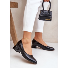 Lewski Shoes Kožne pumpe Lewski 3118 sa sjajnim crnim crna 2