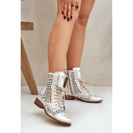 Zazoo 2627 Otvorene kožne zlatne čizme obrisane zlatni 2