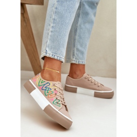 Ženske tenisice u mraku veličine srca bež 2