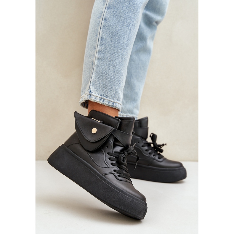 Visoke tenisice s vrećicom na crnoj platformi 2