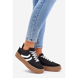 Moderne tenisice na crno -bijeloj platformi crna 1