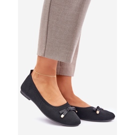 Mrežice balerine s crnim lukom crna 1