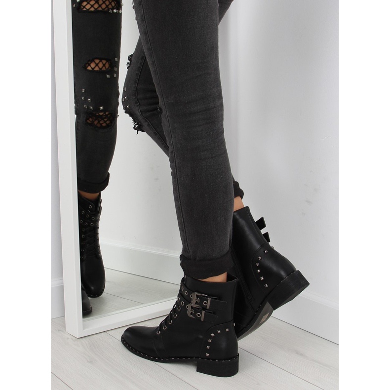 Crne čizme na vezanje PE155P crne crna 2