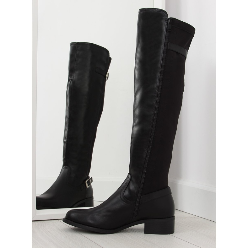 Crne čizme s fleksibilnim gornjim dijelom crno 2