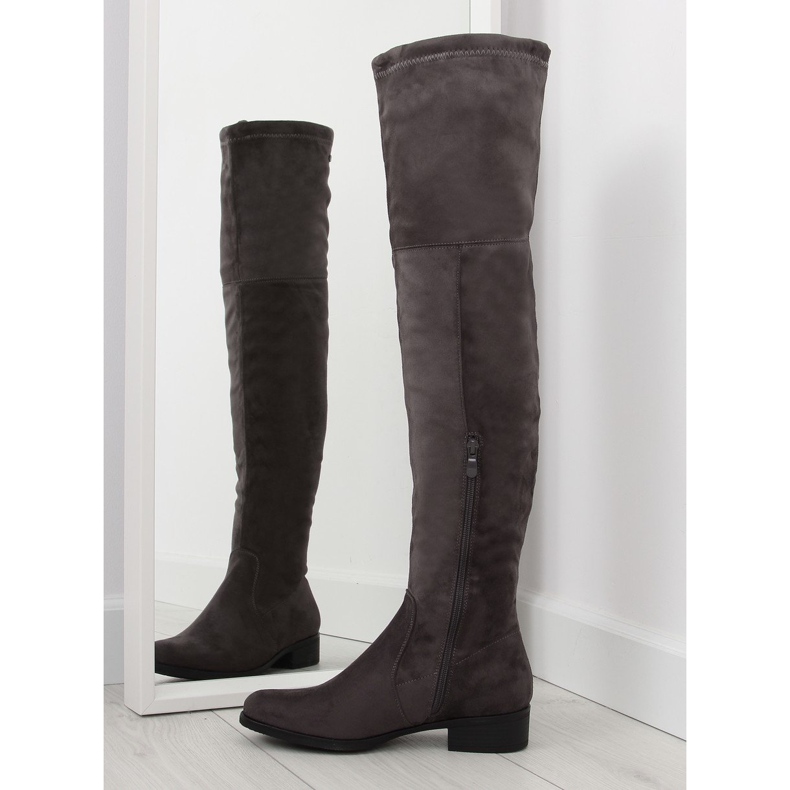 H182 sive mušketirske čizme smeđa siva raznobojna 1