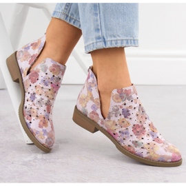 Ženske otvorene čizme umetnute u bijelo cvijeće M. Daszyński SA62-102 bijela 1