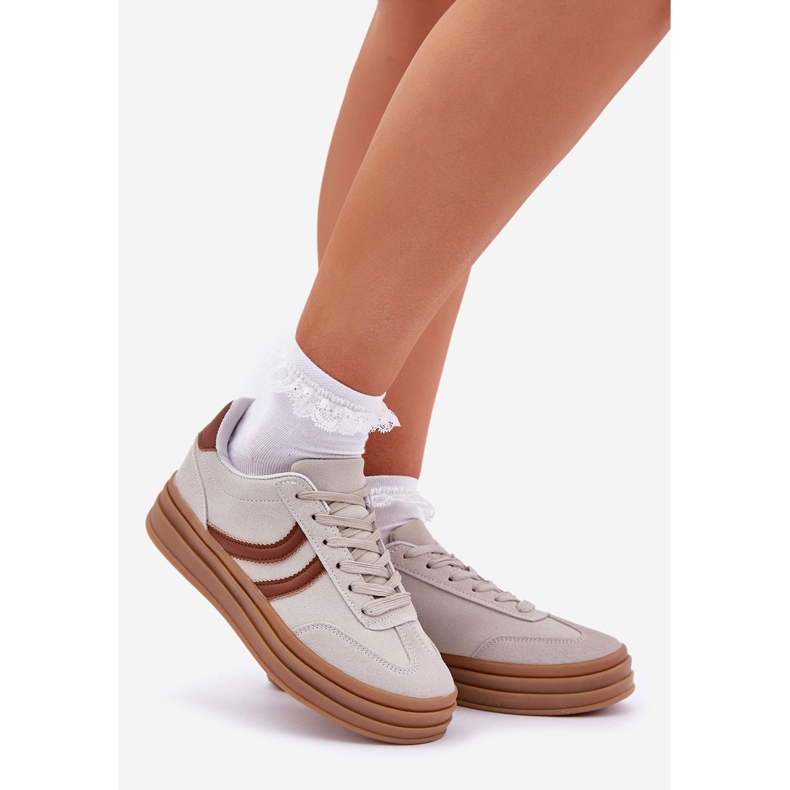 Moderne tenisice na sivoj platformi siva 1