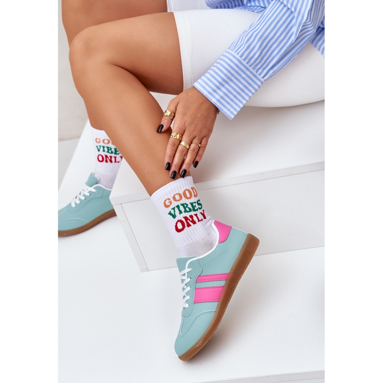 Niske ženske tenisice s eko kožnom mentom zelena 2