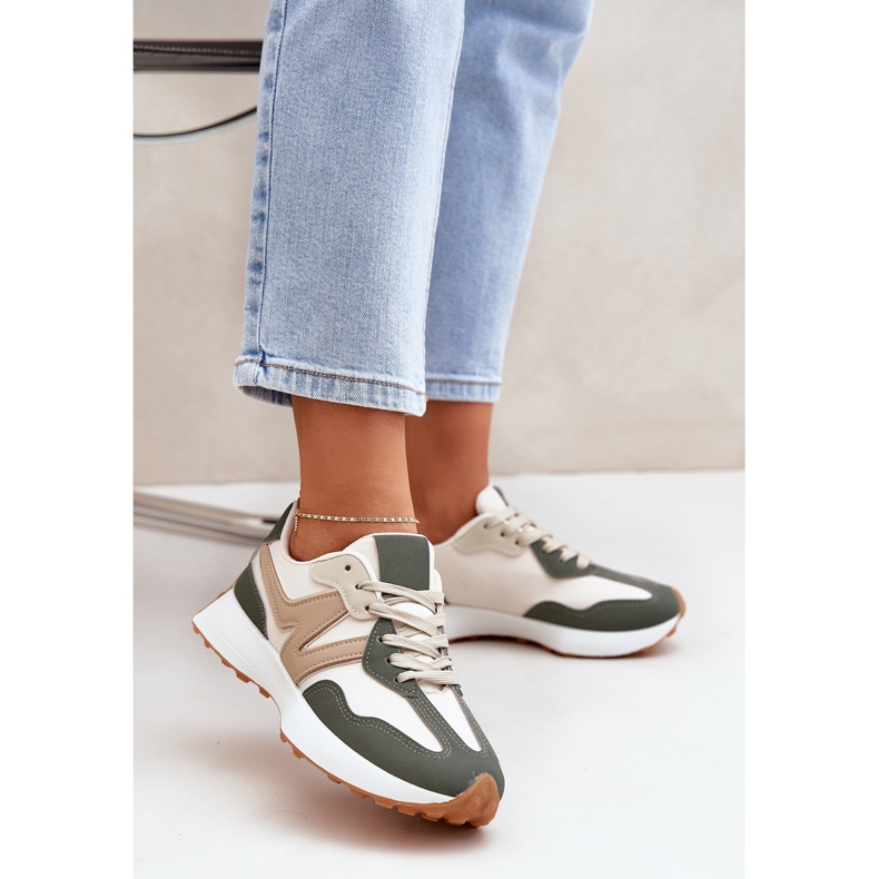 Bež-zelene ženske tenisice sportske cipele 2