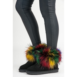 Dimar Višebojni kožni mukluki crno 1