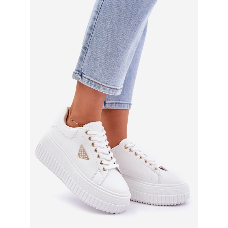 Moderne tenisice na ogromnoj bijeloj platformi bijela 1