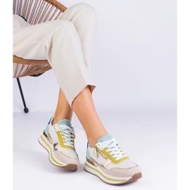 Zelene sportske tenisice na platformi sa zlatnim umetanjem zelena 2