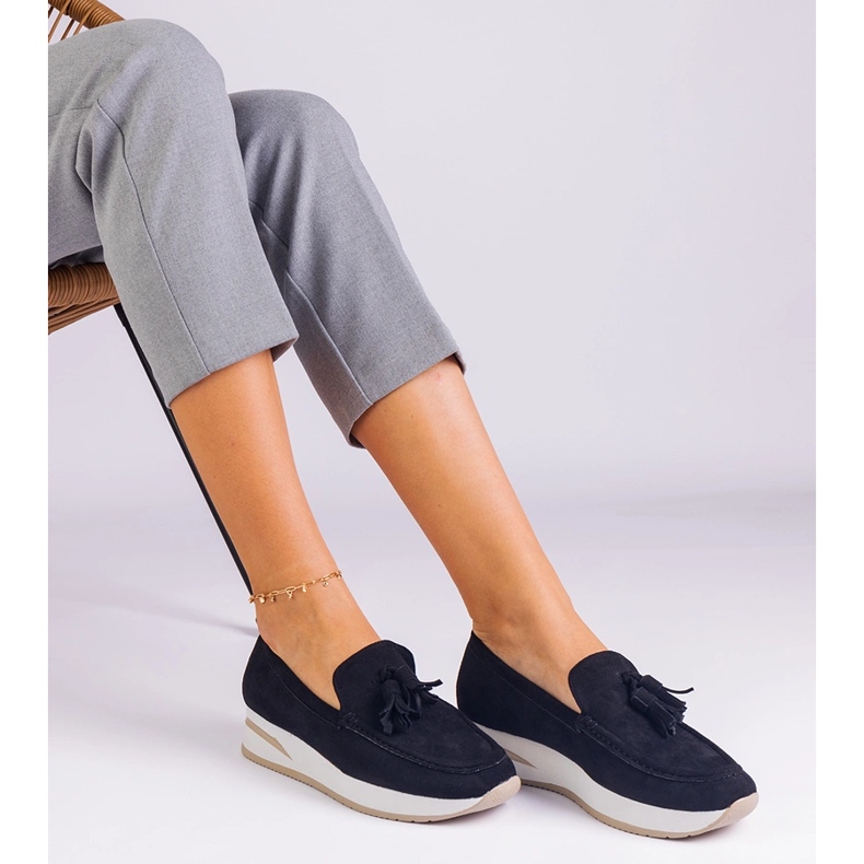 Crne ženske natikače na platformi s rubovima crna 1