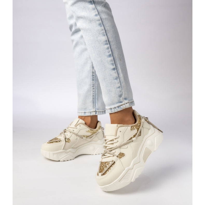 Ženske sportske tenisice bež-Gold 1