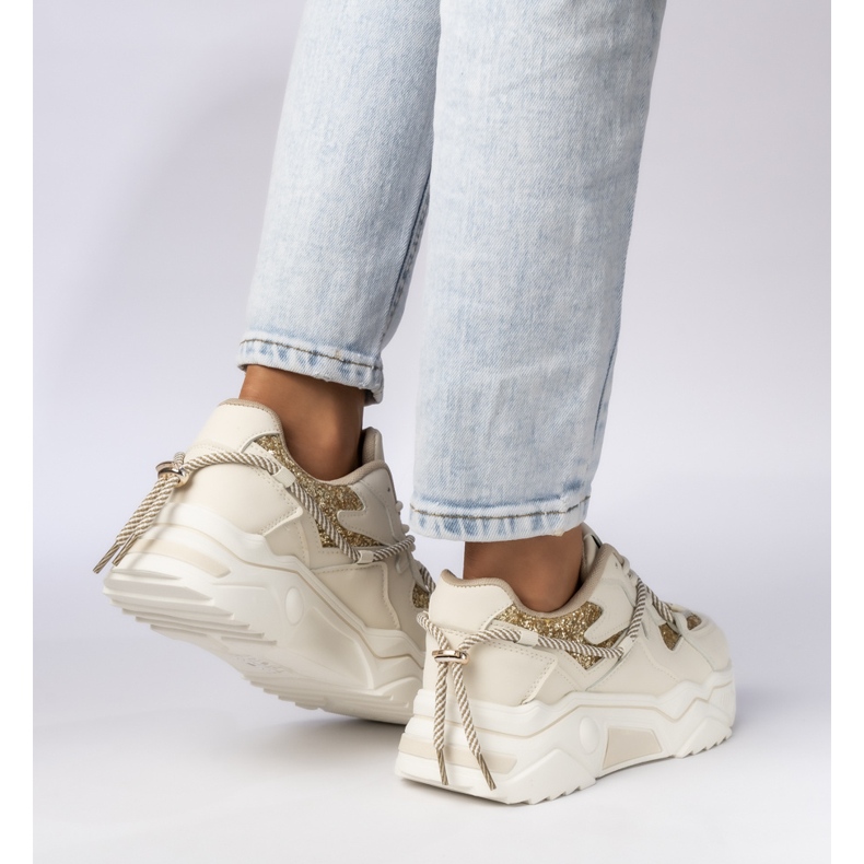 Ženske sportske tenisice bež-Gold 2