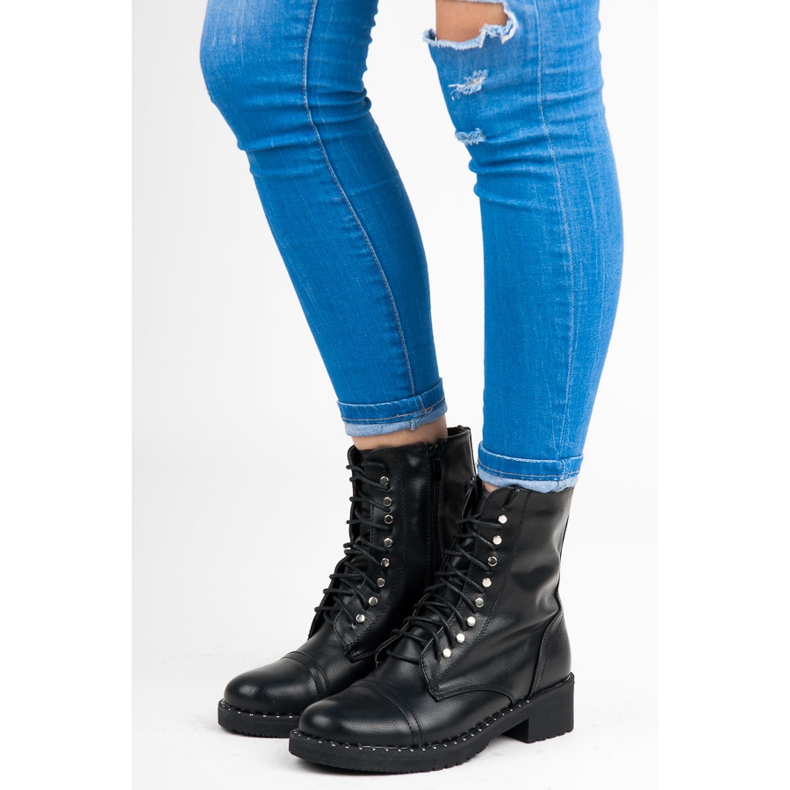 Anesia Paris Crne vezane gležnjače crna 1