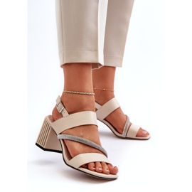 S.Barski Ženske elegantne sandale na pošti Beige MR38-549 bež 4