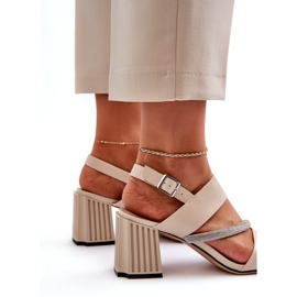 S.Barski Ženske elegantne sandale na pošti Beige MR38-549 bež 7