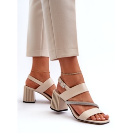S.Barski Ženske elegantne sandale na pošti Beige MR38-549 bež 6