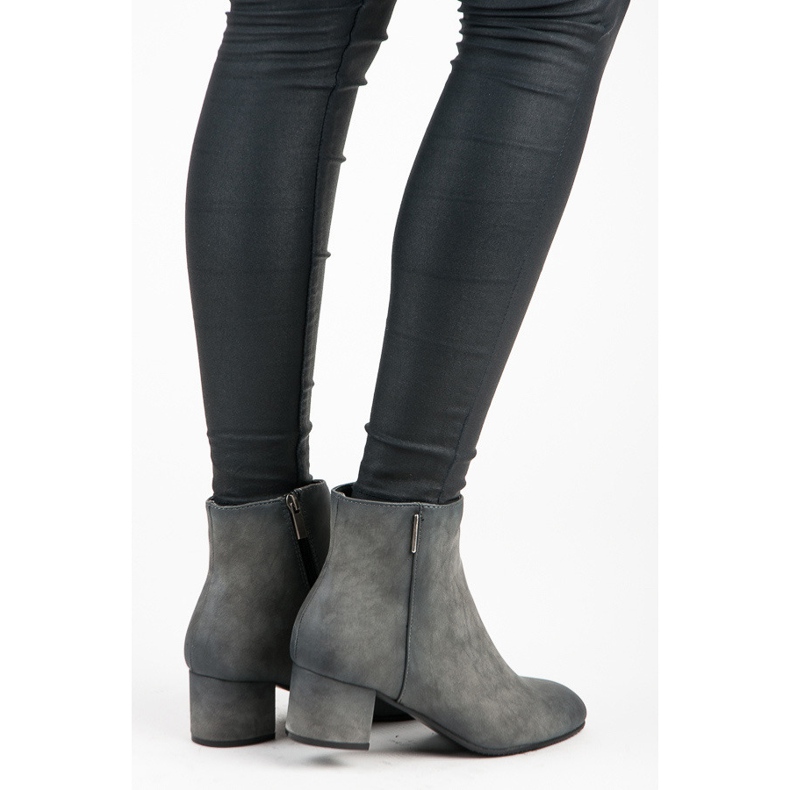 Vinceza Čizme s niskom petom siva 1