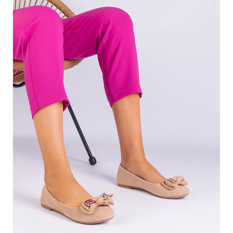 Bež klasični balerine s masolom lukom 1