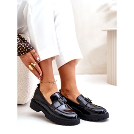 Ženske lakovane mokasine Vinceza 62187 crne crno 7