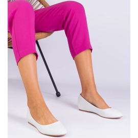 Bijele balerine na skrivenom klinu eko -leather bijela 1